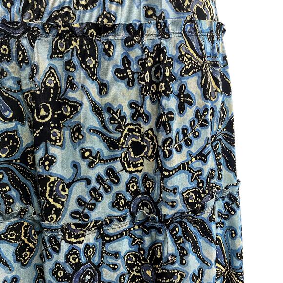 Vintage 90's Mark Singer Blue & Gold Slinky Lace Skirt Grunge Boho Burnout - Picture 5 of 16